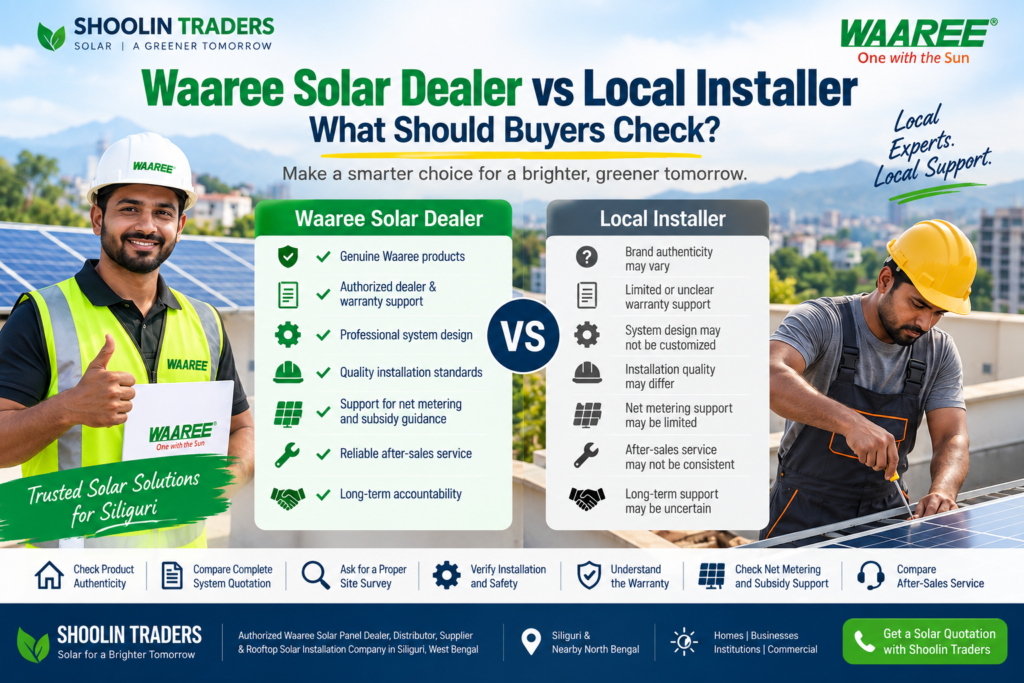 Waaree Solar Dealer vs Local Installer